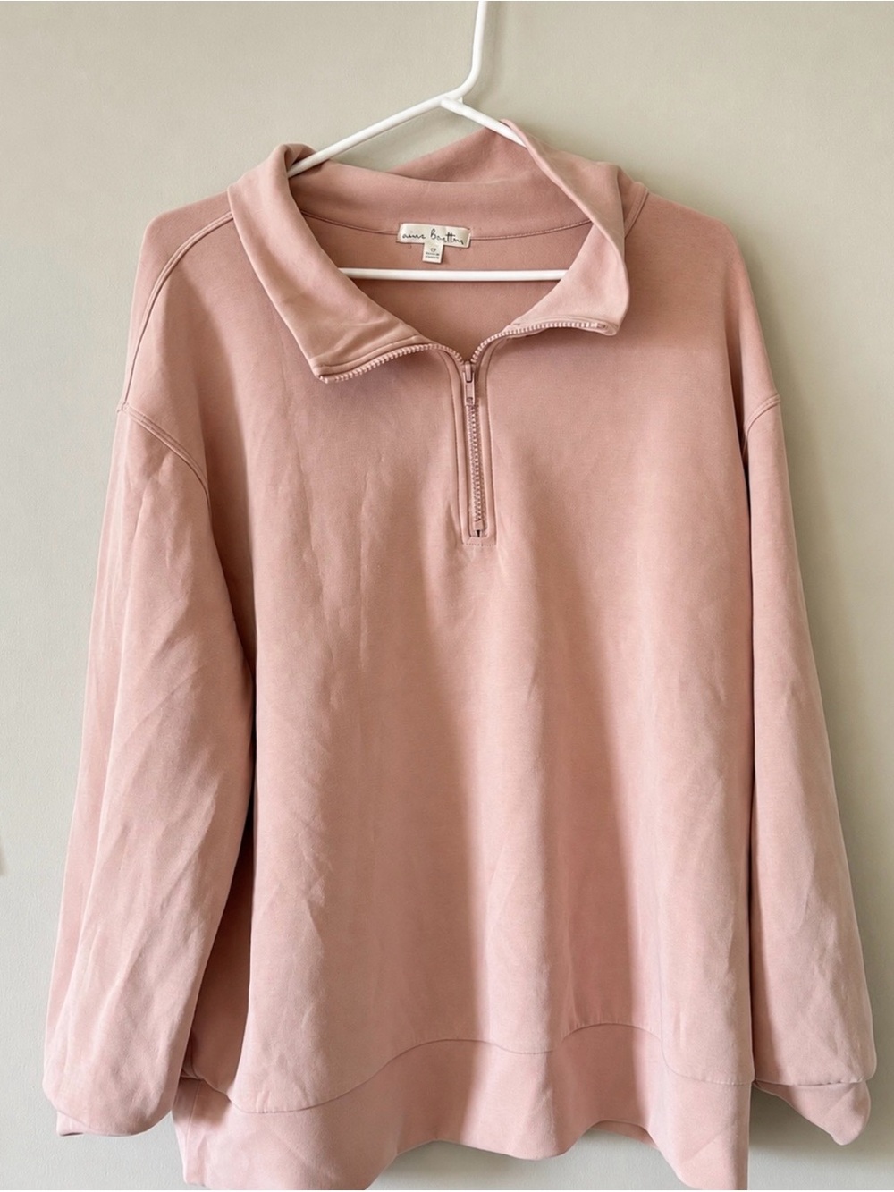Buttery Pink Quarter-Zip Pullover Sweater